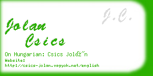 jolan csics business card